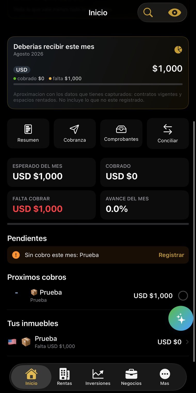 Inicio: lo que deberías recibir, los pendientes y los próximos cobros