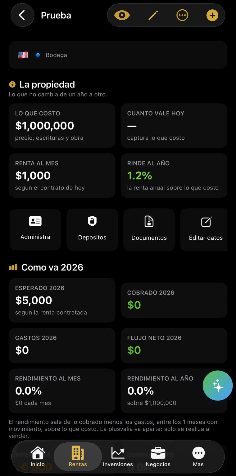 La ficha del inmueble: renta contratada, valor de hoy y rendimiento